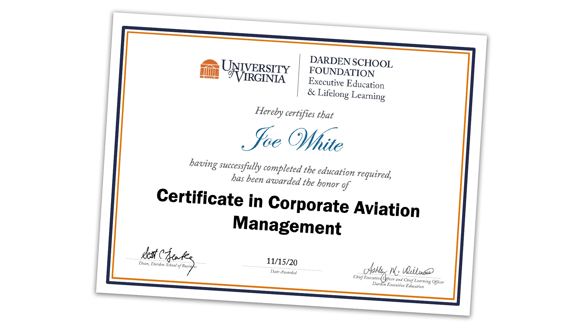 Certificate in Corporate Aviation Management