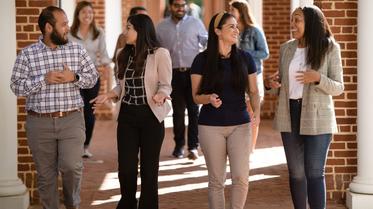 students walking