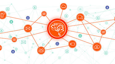 network of orange balls and lines