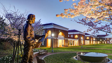 View of Darden Grounds in spring