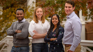 Multicultural students smiling together