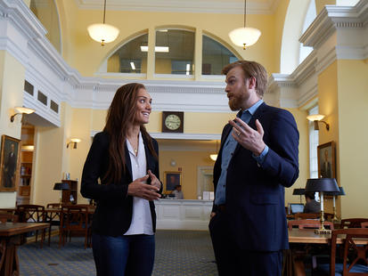 Students in the library