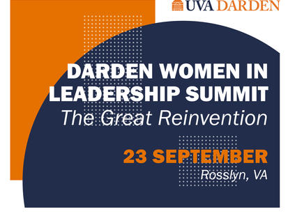 UVA Darden Women's Leadership Summit in Rosslyn, VA 23 Sept 2022