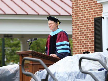 Dean Beardsley speaking in the rain