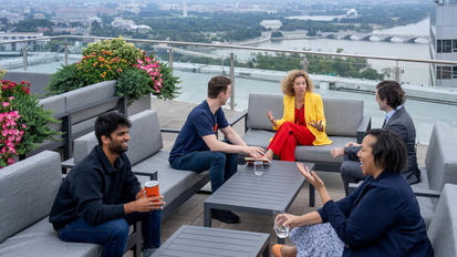 Students on SFG rooftop