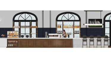 Inn at Darden pub and coffee shop rendering