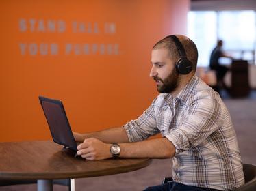 guy with headphones