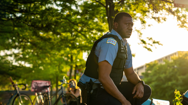 Kneeling Police Officer