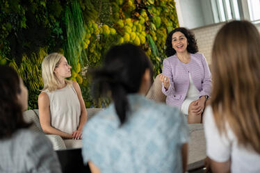 students talking