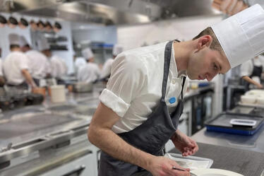 darden student in kitchen