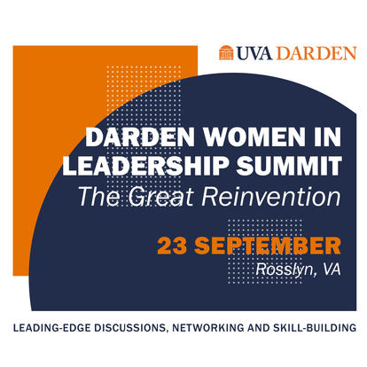 UVA Darden Women's Leadership Summit in Rosslyn, VA 23 Sept 2022